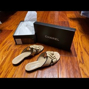 CHANEL sandals with camelia
